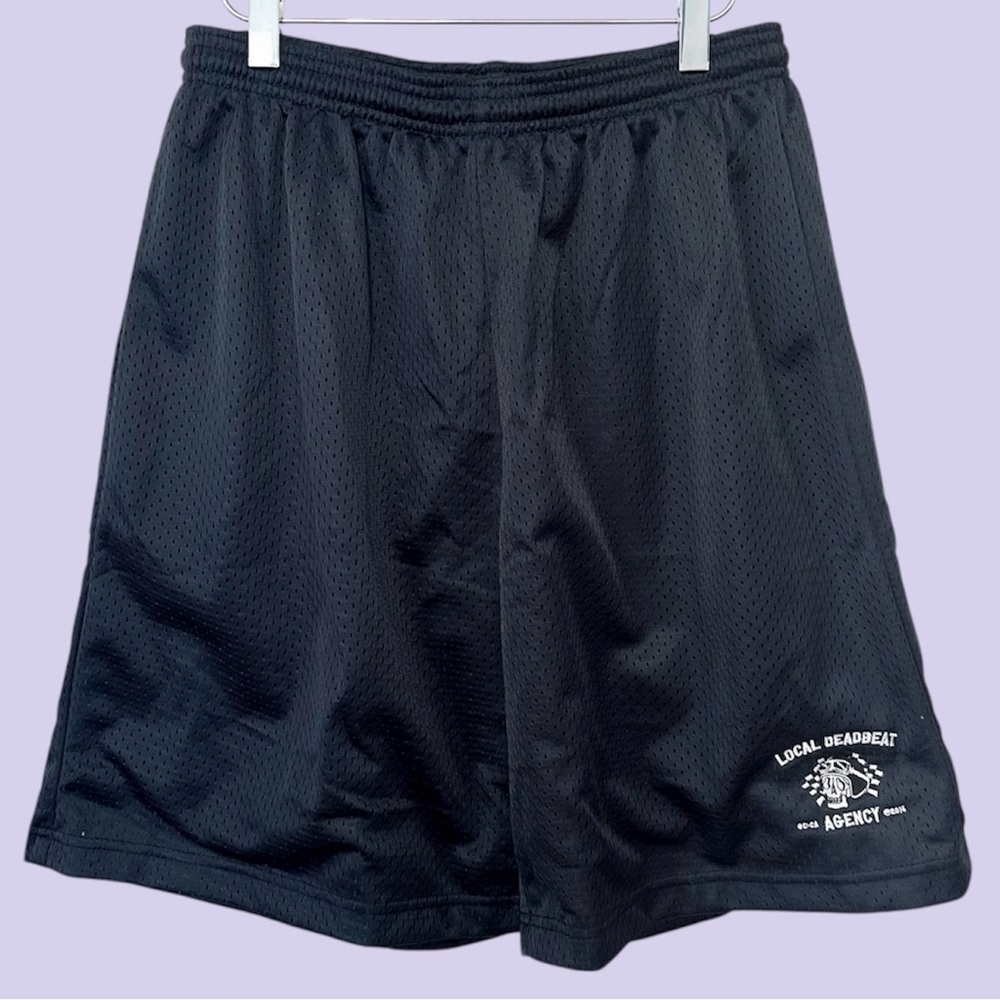 Local deadbeat agency black gym shorts
